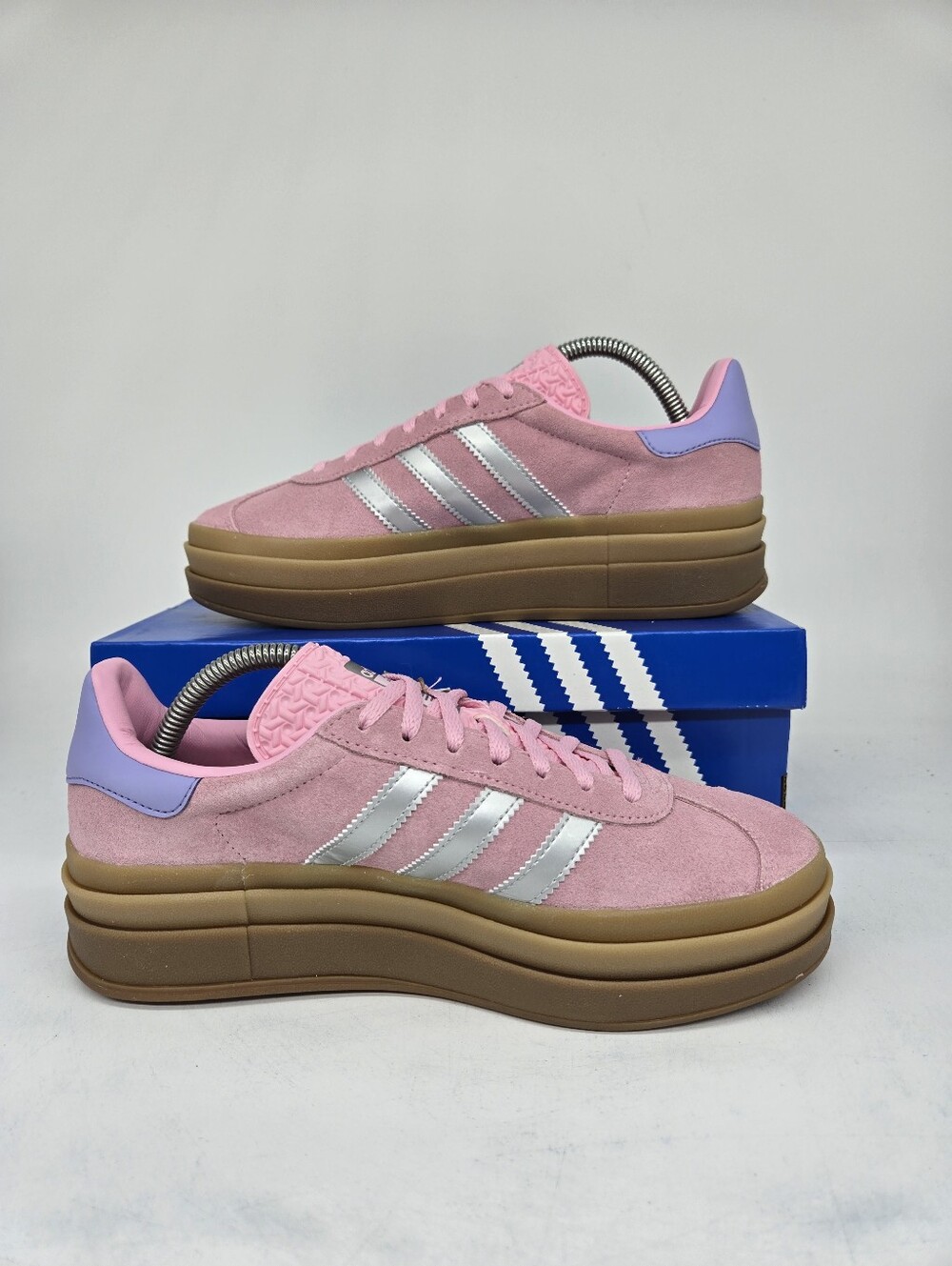 adidas Gazelle Bold JH5539 True Pink Silver Purple Shoes Women's Size 7.5 - Picture 6 of 8